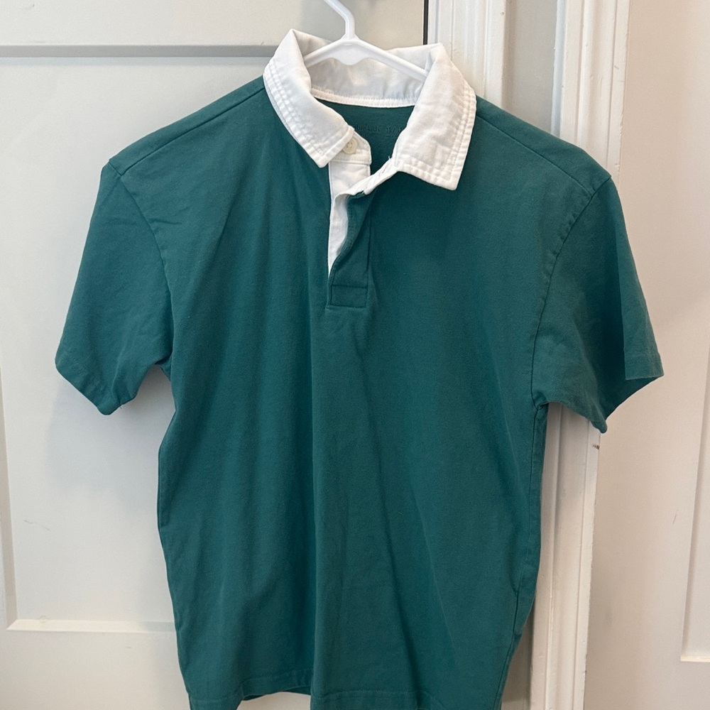 Abercrombie Kids Green and White Polo Shirt